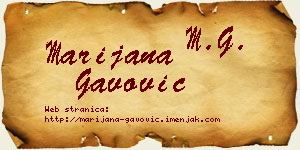 Marijana Gavović vizit kartica